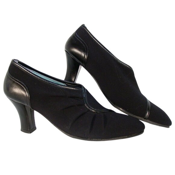 THIERRY RABOTIN Vintage $395 Ruched Microfiber/Leather Pumps EU 35.5/US 5.5